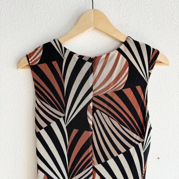 Taylor Mesh‎ Overlay Black Orange Tan Dress Safari Zebra Print Geometric Dress - Picture 5 of 7